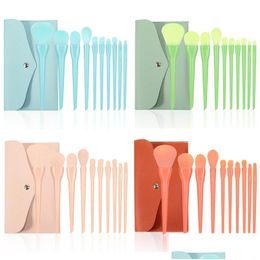 Pinceaux de maquillage 10pcs / sac ensemble été bonbons couleur fond de teint fard à paupières poudre douce fibre synthétique beauté maquillage brosse livraison directe Dhdpq