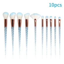 Makeup Brushes 10pcs Brush Set Handle Home Salon Home Ergonomic débutant Correcteur portable Soulignant les cheveux doux blush multifonctionnel