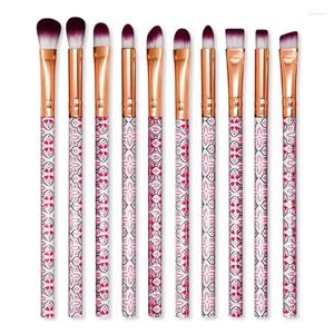 Make -upborstels 10 stks oogschaduw wenkbrauw fijne lijntjes weergeven patronen lip professional eye part borstel set