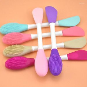 Pinceaux de maquillage 10 pièces, brosse pour le visage, outils de soins de la peau, Gel de silice à Double extrémité, applicateur de masque fait maison pour la mode