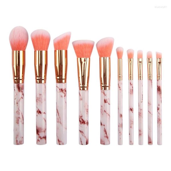 Make-up-Pinsel, 10-teilig, multifunktionales Make-up-Set, Concealer, Lidschatten, Highlighter, Foundation, Kosmetik, Marmor