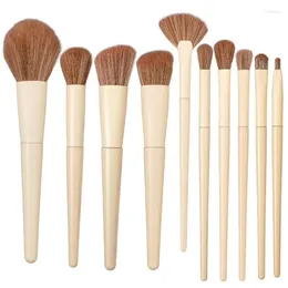 Makeup Brushes 10pcs Premium Set Feed Foundation Foundation Femme Cosmetic Powder Blush Blunding Beauty Making Up Tool