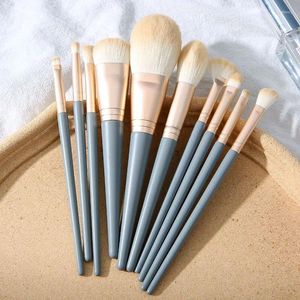 Pinceaux de maquillage 10 pièces/ensemble, doux et moelleux, ombre à paupières, fond de teint, poudre cosmétique, Blush, ensemble d'outils de mélange