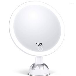 Make-upborstels 10x vergrootspiegel met lichten 30 geleide ijdelheid HD Reflectie 3 Lichtmodi Stepless dimmen 360 graden rotatie