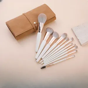 Pinceaux de maquillage 11 ensemble complet poudre libre Blush fard à paupières brosse outils de beauté pour les débutants