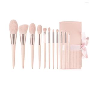 Make -upborstels 11 pc's roze borstelset Beginner's Full Super Soft Powder Blusher Kit Professional