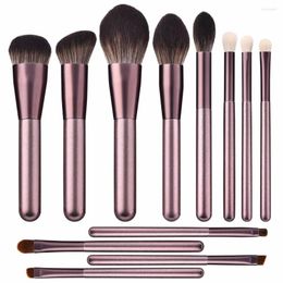 Make -upborstels 12 PCS Premium Professional Synthetische Hair Set Cosmetic Powder Foundation Concealers Brush Kit