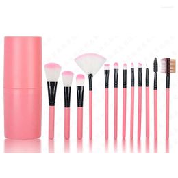 Make -upborstels 12 stks snoepborstelset Make -up voor Beginner Powder Foundation Beauty Tools Pink Blush Eyeshadow Concealer Lip Cosmetics