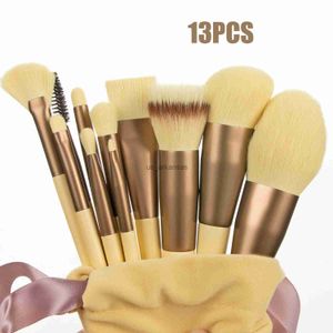 Make -upborstels 13 -stm make -upborstels set oogschaduw foundation vrouwen cosmetische borstel oogschaduw blush poeder mengen schoonheid zachte make -upgereedschap hkd230821