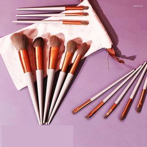 Cepillos de maquillaje 13pcs set de sombra de ojos Foundation Women Cosmetic Powder Blending Blending Beauty Tool Bag Herramientas