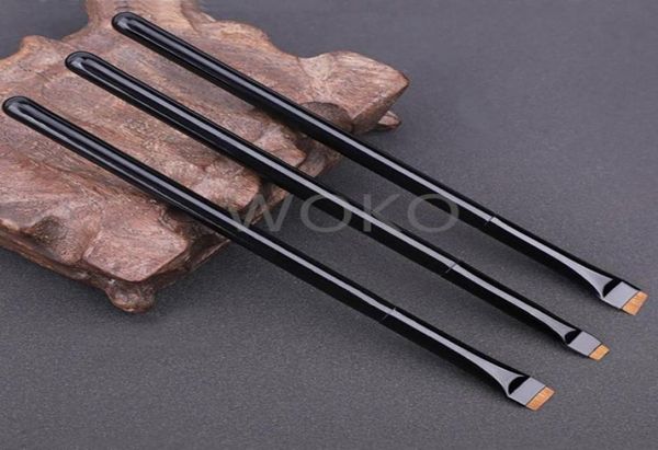 Pinceles de maquillaje 13ps Pincel para ojos Delineador de ojos en ángulo Ceja Delgada Plana Precisa Herramienta para el cabello de comadreja 1838780