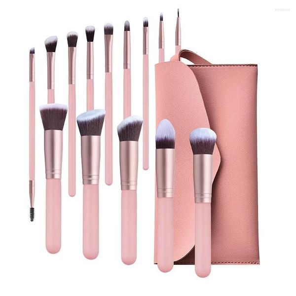 Pinceaux de maquillage 14pcs ensemble professionnel ombre à paupières fond de teint poudre pinceau fard à paupières beauté outil rose cadeau