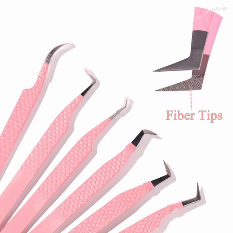 Makeup Brushes 1pc Anti-static Eyelash Extension Tweezers Fiber Tips Precision Curved Straight Eyebrow Lashes Tools