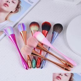 Make-up Kwasten 1 Stuks 7 Kleuren Zacht Pluizig Stof Reinigen Acryl Nail Art Brush Pen Glitter Uv Gel Poeder verwijderen Manicure Drop Delivery Dhaol