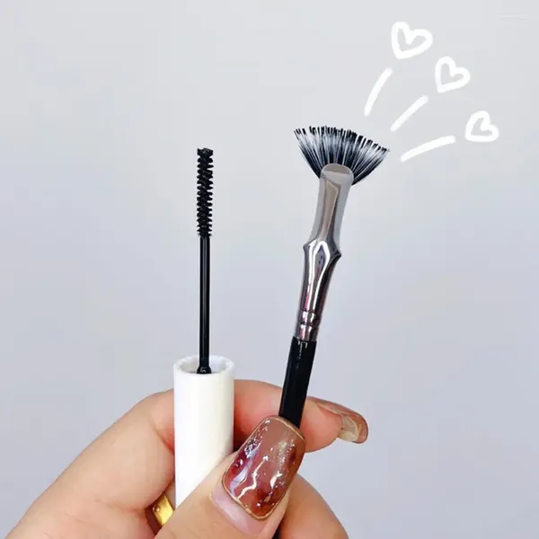 Pinceaux de maquillage 1 pièce, brosse à cils coudée en forme d'éventail, Double couche, vernis en bois, cuisson, tournesol solide X6b9