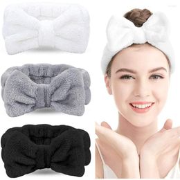 Make -upborstels 1 stks flanel cosmetische hoofdbanden bowknot elastische haarband wassen gezicht douche spa bad zacht vrouwen haarlace gereedschap