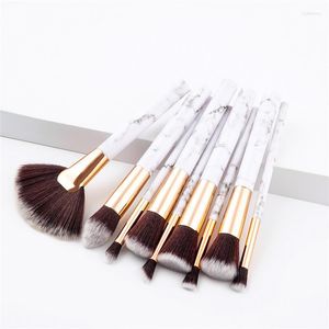 Pinceaux de maquillage 1 Set Set Marbel Style Poignée en plastique de haute qualité Cheveux synthétiques Microbrush Kit d'utilisation du visage