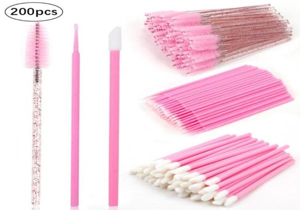 Pinceaux de maquillage 200 pièces brosse à cils jetable coton-tige Micro lèvre sourcil Mascara baguette applicateur Spoolers cils cosmétiques 3681546