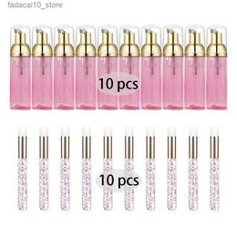 Pinceaux de maquillage 20Pc greffage brosse de nettoyage de cils ensemble avec 60ML bouteille de mousse vide cils shampooing brosse nez brosse Extension soin maquillage outil Q240126