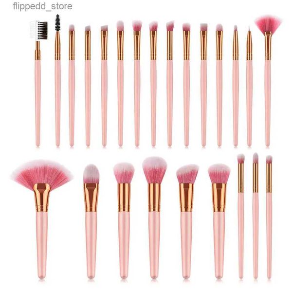 Pinceaux de maquillage 24 pièces ensemble de pinceaux de maquillage fard à paupières fond de teint poudre Blush teinte des lèvres Bronze sourcil en forme d'éventail pinceau de maquillage outil de beauté cosmétique Q231110