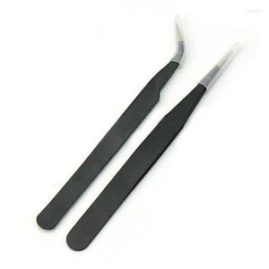 Make -upborstels 2 stks manicure recht gebogen pincet voor nail art wimpersextensie nipper plukgereedschap harr22