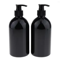 Pinceles De Maquillaje 2 Piezas/Botella Cosmética De Acondicionador De PET Ámbar Duradero Vacío Recargable BPA- 500 ML