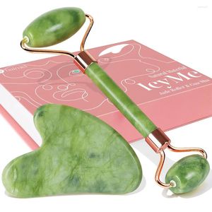 Make-up Kwasten 2 stks/set Gua Sha Jade Roller Facial Gereedschap Gezicht En Set Voor Huidverzorging Routine Wallen SPA Massager tool