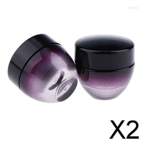Cepillos de maquillaje 2x 2pc Caja de vidrio Cosmética Jar de jarra Container de loción 15 g