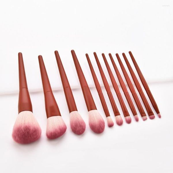 Pinceaux de maquillage 3 couleurs ensemble de beauté 11 pièces fond de teint poudre Blush sourcil fard à paupières brosse haute qualité visage yeux maquillage outils Kit