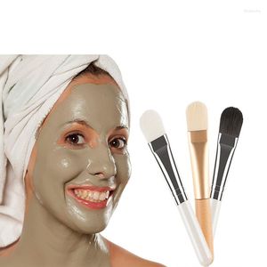 Make-upborstels 3 kleuren gezichtsmasker zachte borstel houten handgreep draagbare gezicht huidverzorging schoonheid cosmetica tool waaiervormige professional