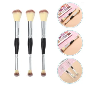 Pinceaux de maquillage 3 pièces, brosse cosmétique à Double extrémité, outil d'ombre à paupières pour Blush