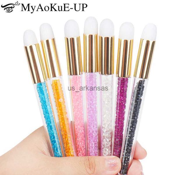 Pinceaux de maquillage 3pcs cils propre brosse soins de la peau acné pores BlackHead Deep Remove applicateur strass cristal poignée nez visage brosse de nettoyage HKD230821