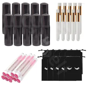 Make-up Kwasten 40 Stuks Wimper Schoonmaken Tool Set 60 Ml Glanzend Zwart Lege Plastic Schuim Pomp Fles Enten Borstel Huidverzorging gereedschap