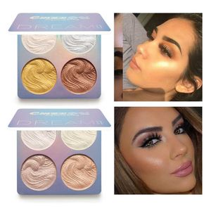 Make-up kwasten 4Color Face Highlighter Palette Bronzer Contouring Highlight Powder Makeup Face Shimmer Shine High Lighter Iluminador Maquillaje W221013