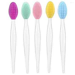 Pinceaux de maquillage 5 pièces brosse de gommage du visage exfoliant pour les lèvres exfolier l'acné épurateur en Silicone