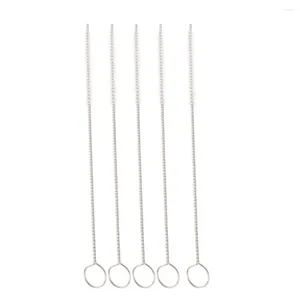 Pinceles de maquillaje 5 piezas Limpiadores de paja de nailon Cepillo de limpieza de tuberías para beber Acero inoxidable