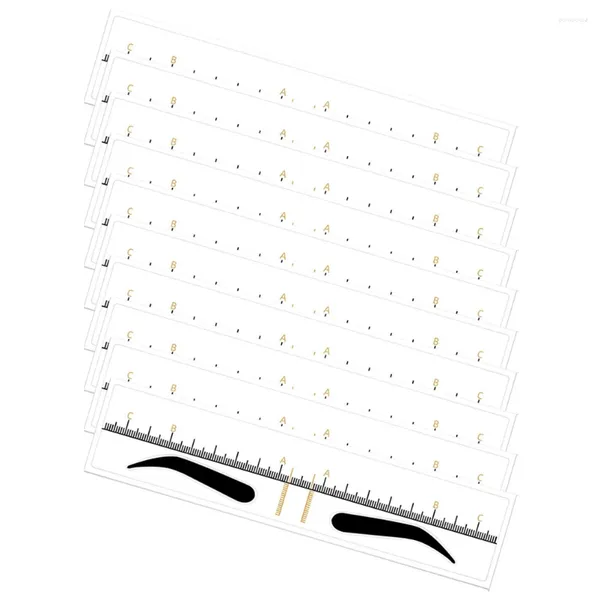 Pinceaux de maquillage 50 pièces règle de positionnement des sourcils outil de mise en forme des outils d'autocollant de pochoir outils de modelage en PVC