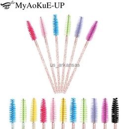 Make -upborstels 50 -stic wegwerp kristal wimperborstel Mascara Wands Applicator Wenkbrauwkam Spoolie Borstel Lash Extension Supplies Make -up Tool HKD230821