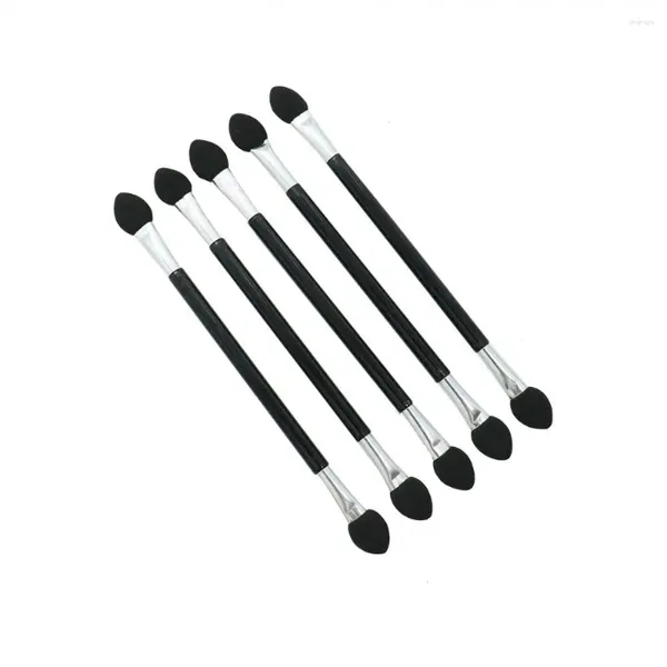 Pinceaux de maquillage jetables double face, applicateur éponge de fard à paupières avec Long manche, outils professionnels noirs pour les yeux, 50 pièces/paquet