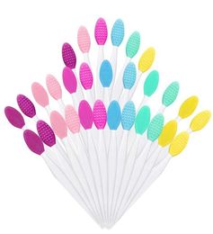 Brosses de maquillage 50pcs en silicone exfoliant les broussailles à lèvres double outil de beauté de nettoyage doux pour skin plus lisse8651873