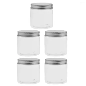 Pinceles de maquillaje 5 uds 200ML botella de contenedor de tarro de plástico transparente para aceite de caramelo de té