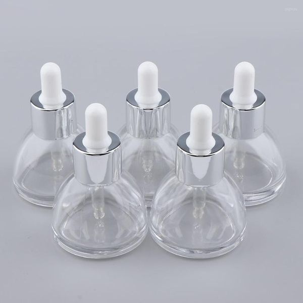 Pinceles de maquillaje 5 piezas Botellas cuentagotas de vidrio para aceites esenciales 35ML