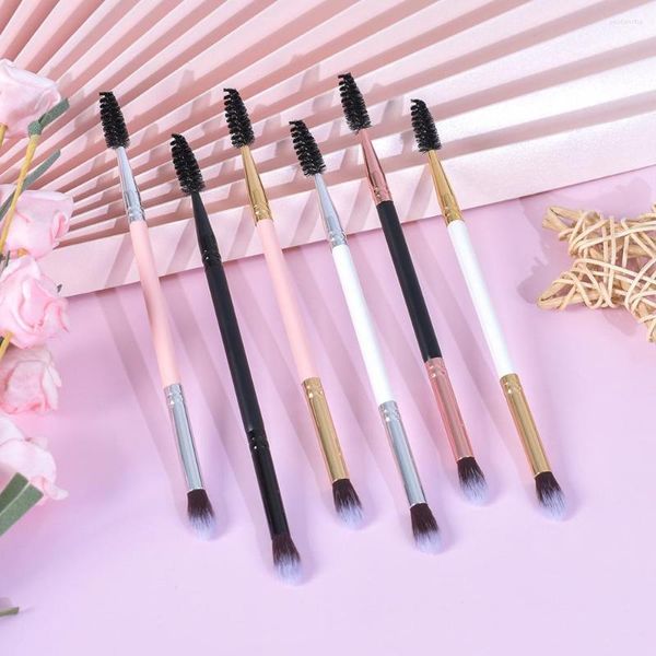 Pinceaux de maquillage 5 pièces sans Logo en gros double têtes brosse à sourcils cils Mascara Double extrémité fard à paupières marque privée