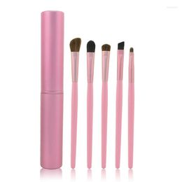 Pinceaux de maquillage 5 pièces/ensemble professionnel crin de cheval fard à paupières et Eyeliner ensemble outil pour les yeux Kit cosmétique avec Tube rond pour vous