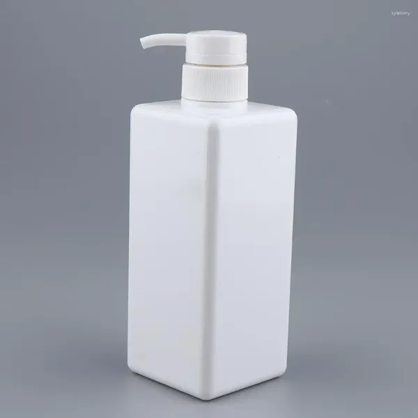 Pinceaux de maquillage, bouteille à pompe carrée rechargeable en plastique de 650ml, contenant de shampoing et de lotion