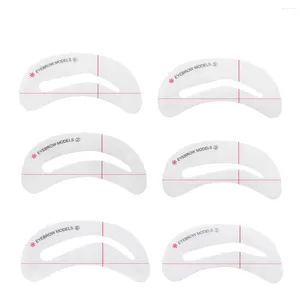 Makeup Brushes 6pcs Modèle de toilettes Goothing Fercy Eye Brow Template Shaper Tool