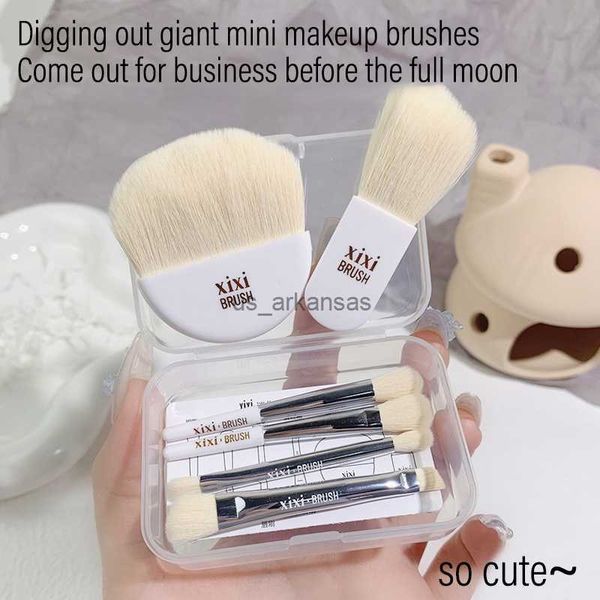 Pinceles de maquillaje 6Pcs Mini Travel Women Pinceles de maquillaje Set Portable Soft Corrector Brush Beauty Foundation Eye Shadow Tool Cepillo de pestañas con caja HKD230821