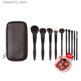 Pennelli per trucco 8-10 pezzi/set Set di pennelli per trucco per capelli naturali premium per truccatori Set di pennelli per trucco per capelli di capra/volpe con borsa organizer lavabile Q240126