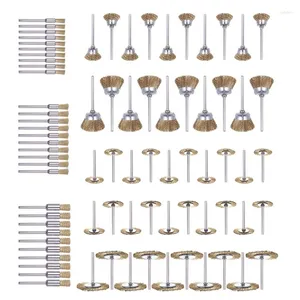 Make-upborstels Set van 80 stuks Draadset Messing Wielen Penvormige komvormige T-vormige set Accessoires