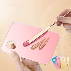 Pinceaux de maquillage Palette acrylique avec tige Outils mixtes Vernis à ongles Plaque de mélange Fond de teint Fard à paupières Or rose